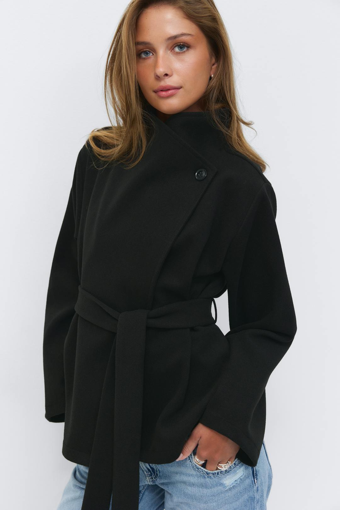 Gina Tricot 14+ felt wrap jacket