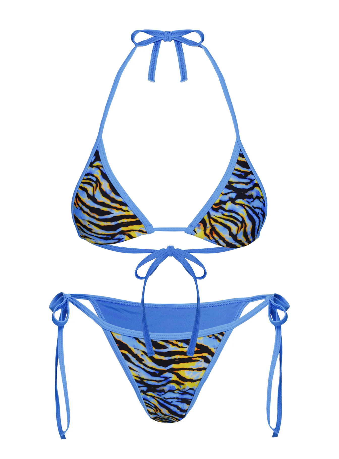 Beasley Tie Side Bikini Bottoms Blue Zebra