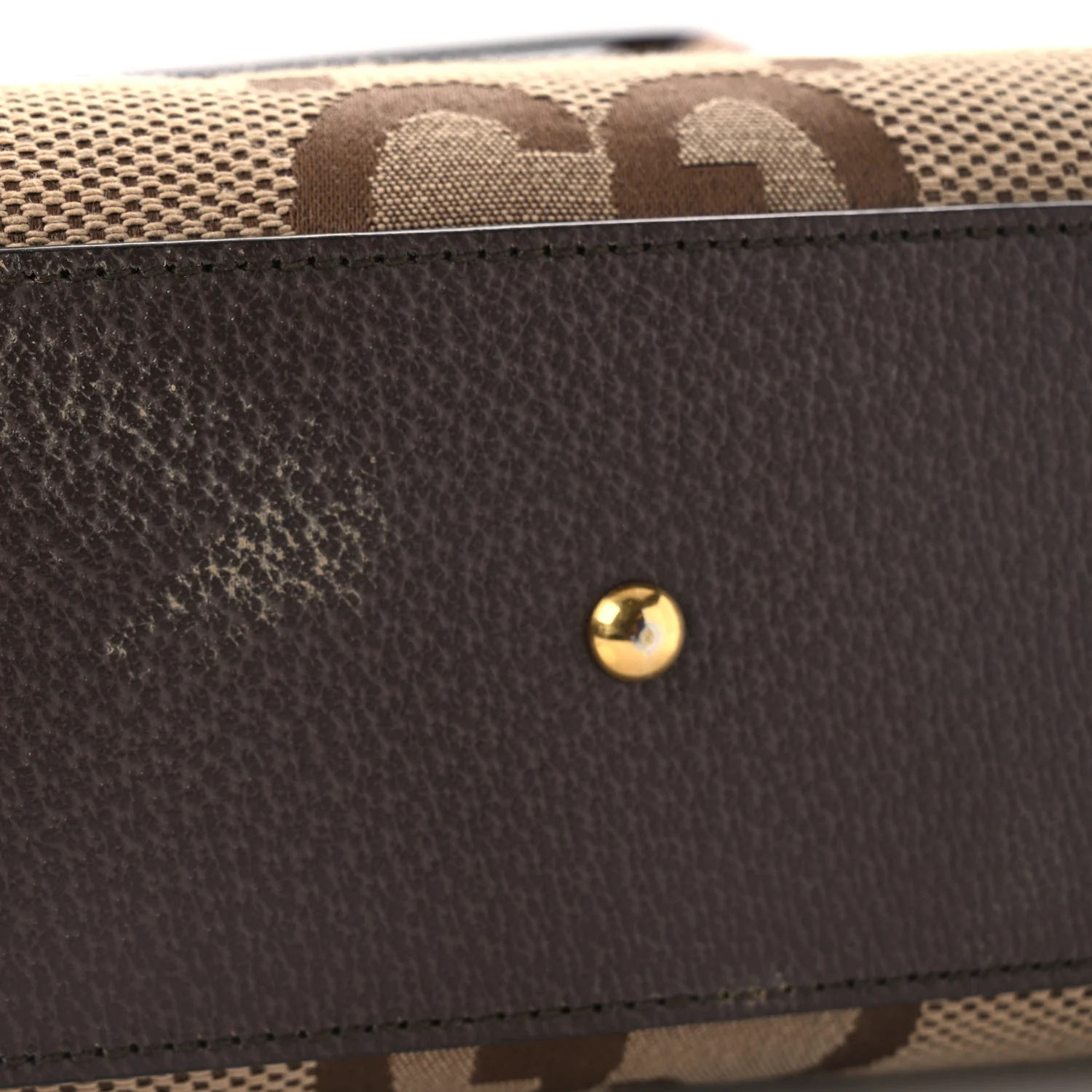 Monogram Jumbo GG Textured Dollar Calfskin Mini Diana Tote Bag Camel Ebony New Acero - Top Club