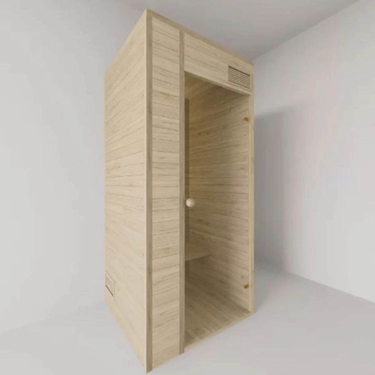 Luxury indoor sauna natural colors 100 x 100 x H. 190 cm - solid wood mini sauna