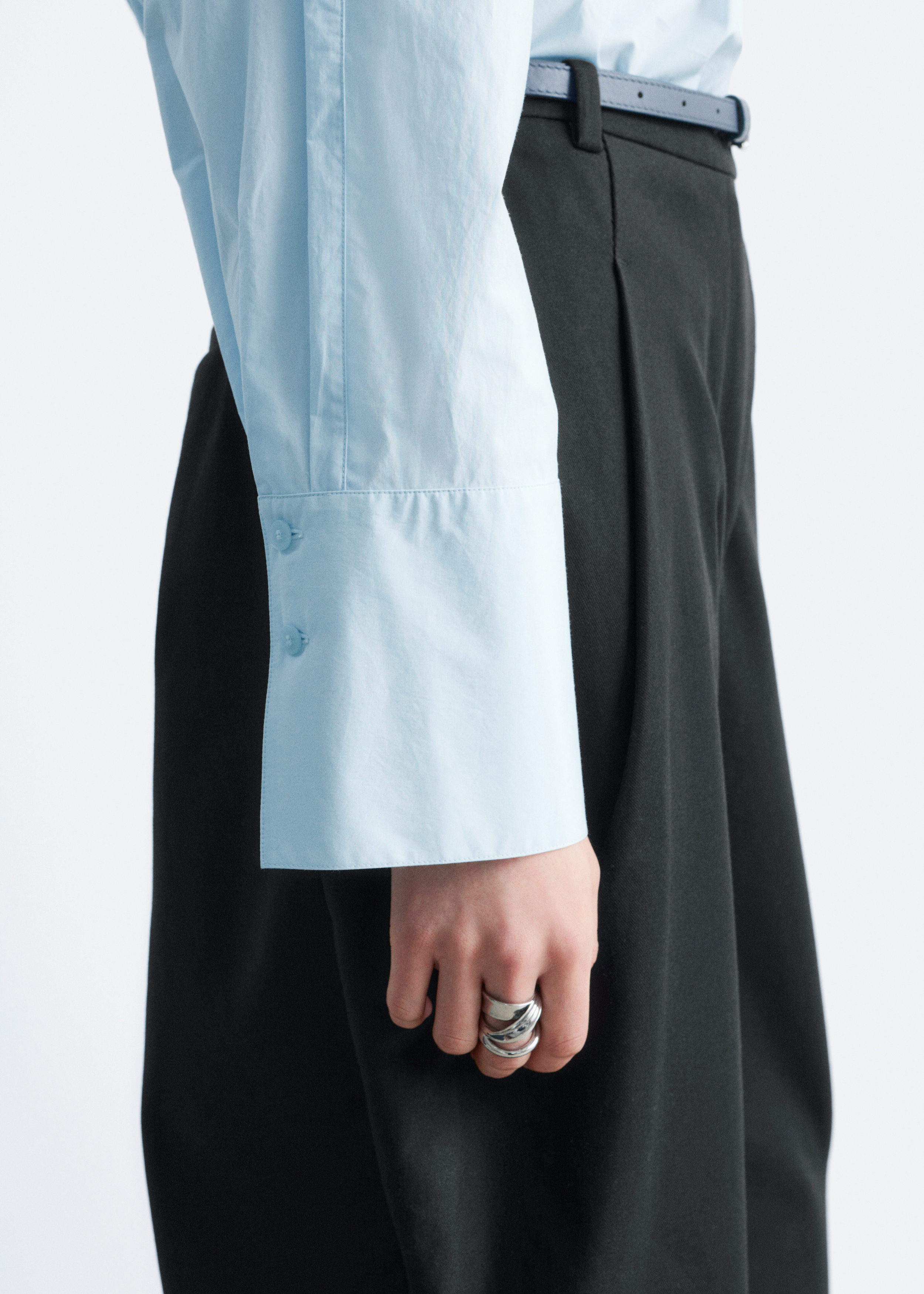& Other Stories GATHERED STAND-COLLAR BLOUSE