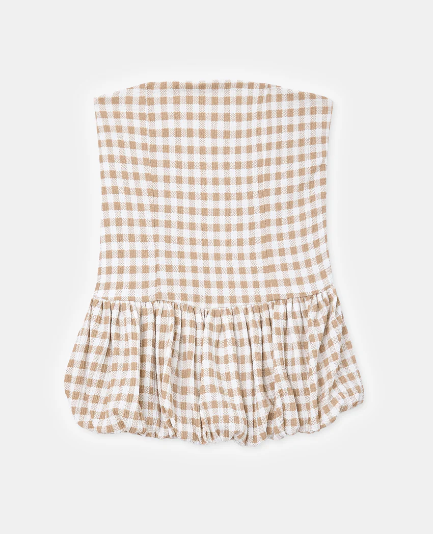 Pimkie Top bustier avec base balloon motif vichy