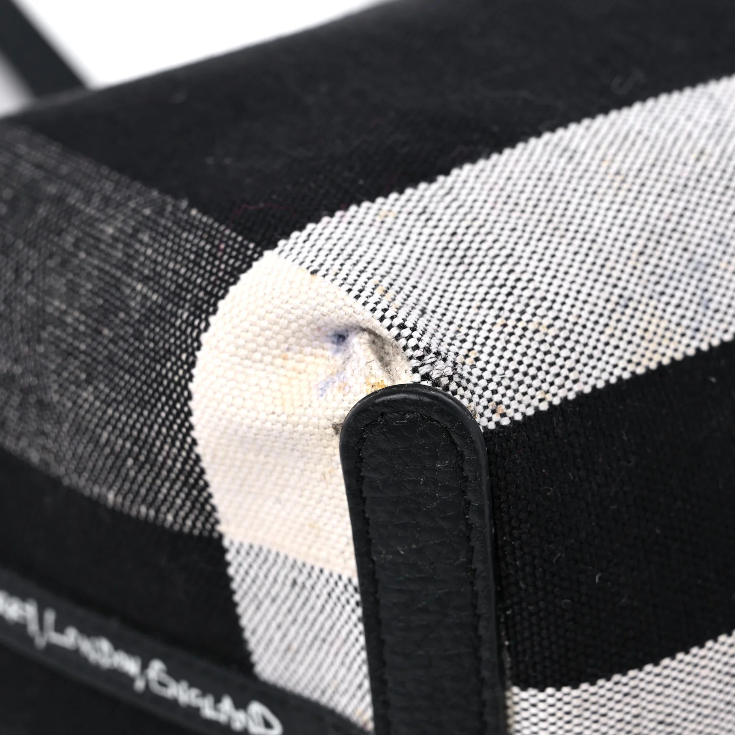 Coated Canvas Mega Check Medium Doodle Tote Black White - Top Club