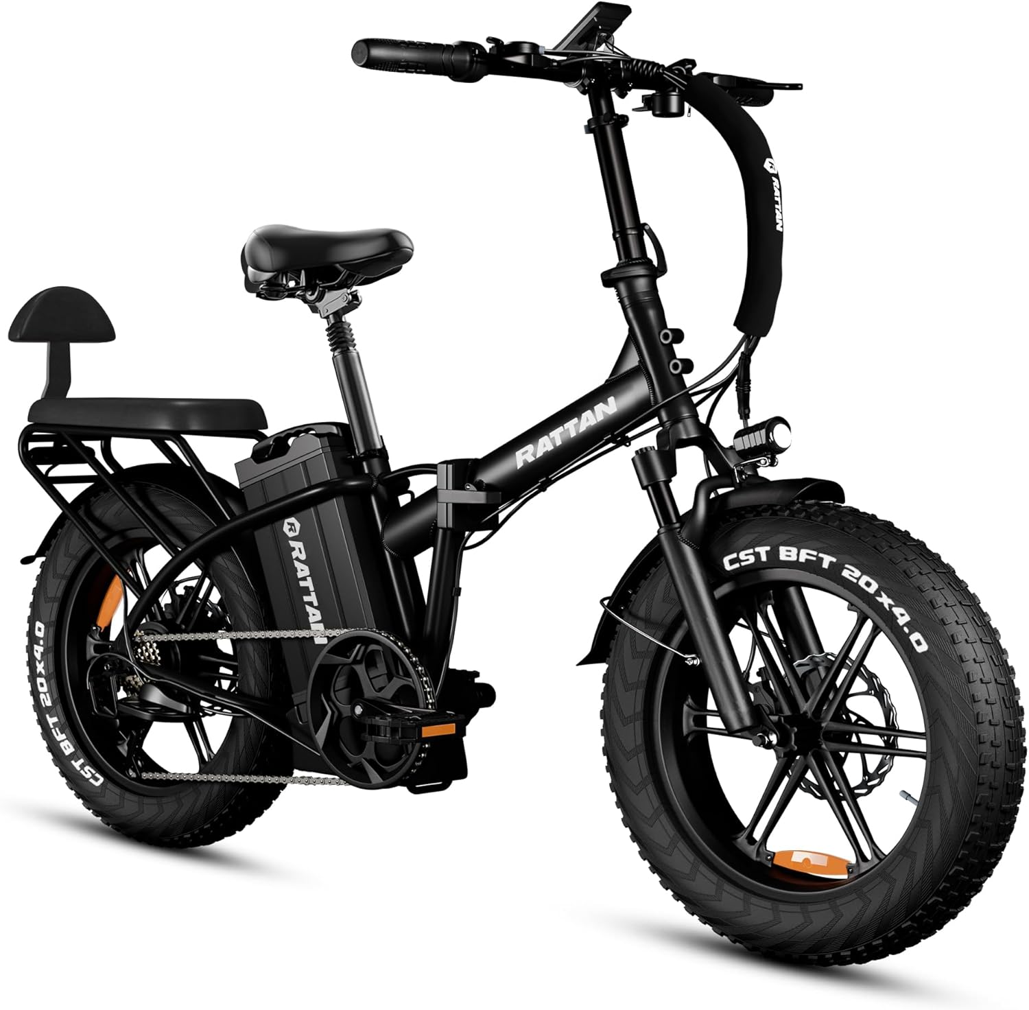 Rattan LM/LF PRO/Ultra Bicicletta Elettrica Pieghevole per Adulti, Batteria Rimovibile 48V 40,5Ah/18Ah, Autonomia 195 km /120 km, 2 Posti, Freni Idraulici, Pneumatici Fat 20