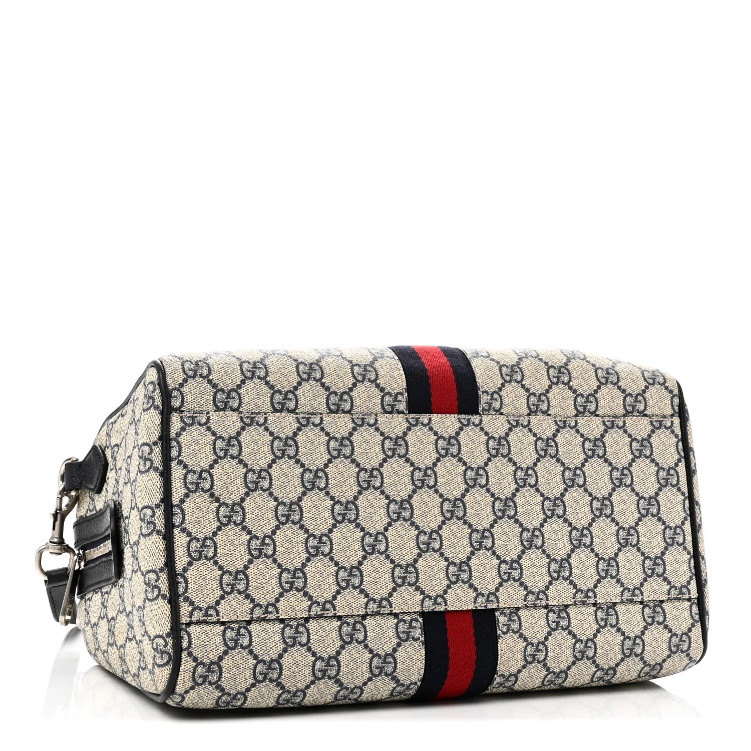 GG Supreme Monogram Web Medium Ophidia Top Handle Bag Beige Blue - Top Club