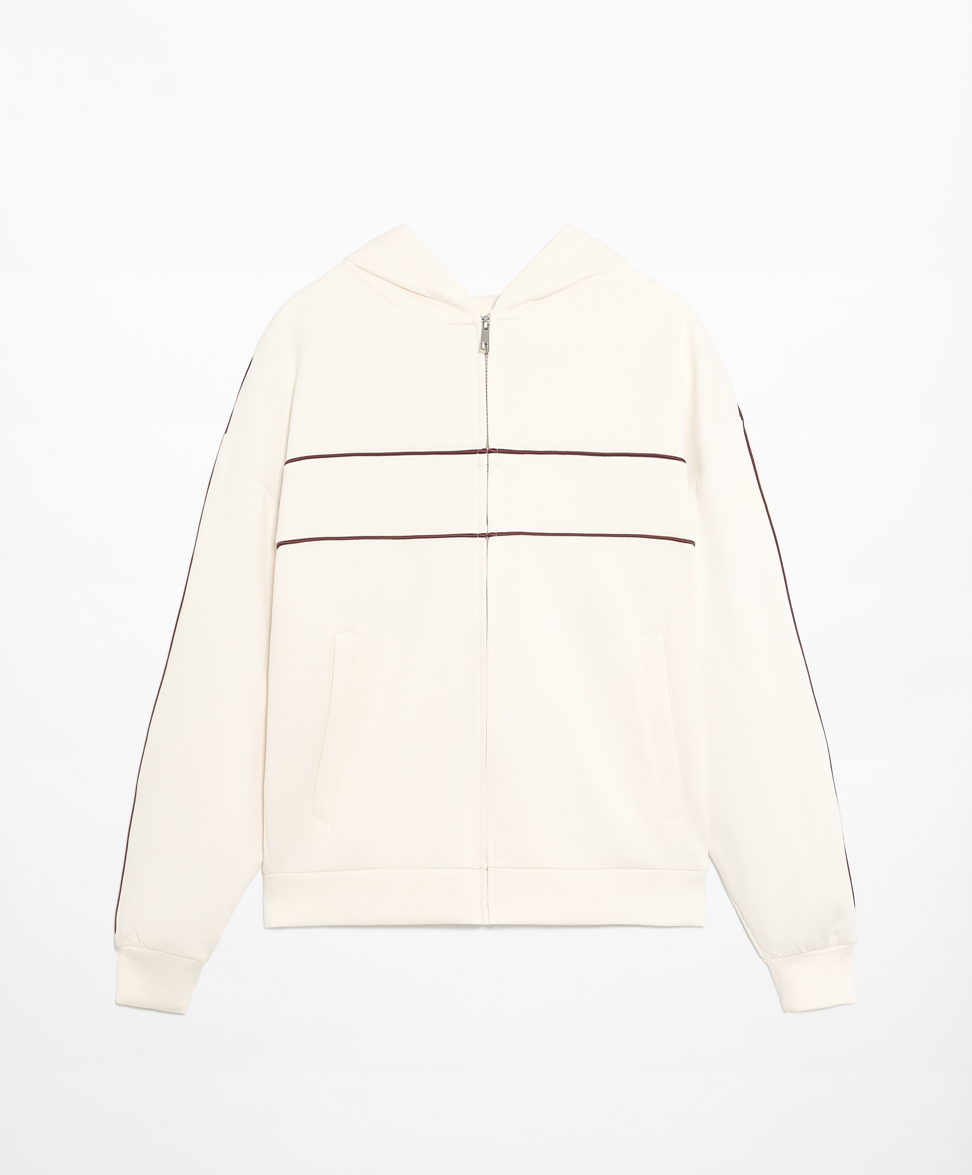 OYSHO Cotton blend pique jacket with piping