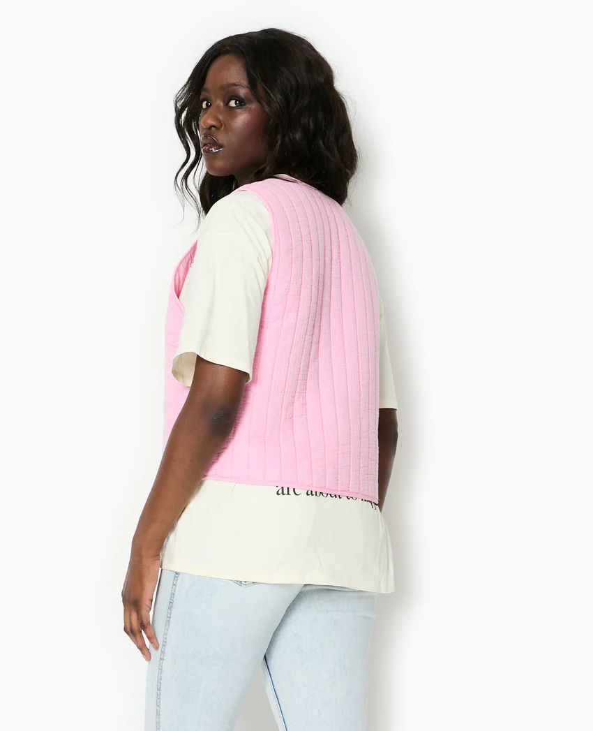 Pimkie Veste sans manches en gaze de coton matelassée