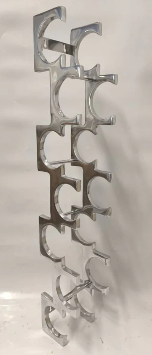 Aluminum wall wine rack silver H. 84 cm - decorative accessories