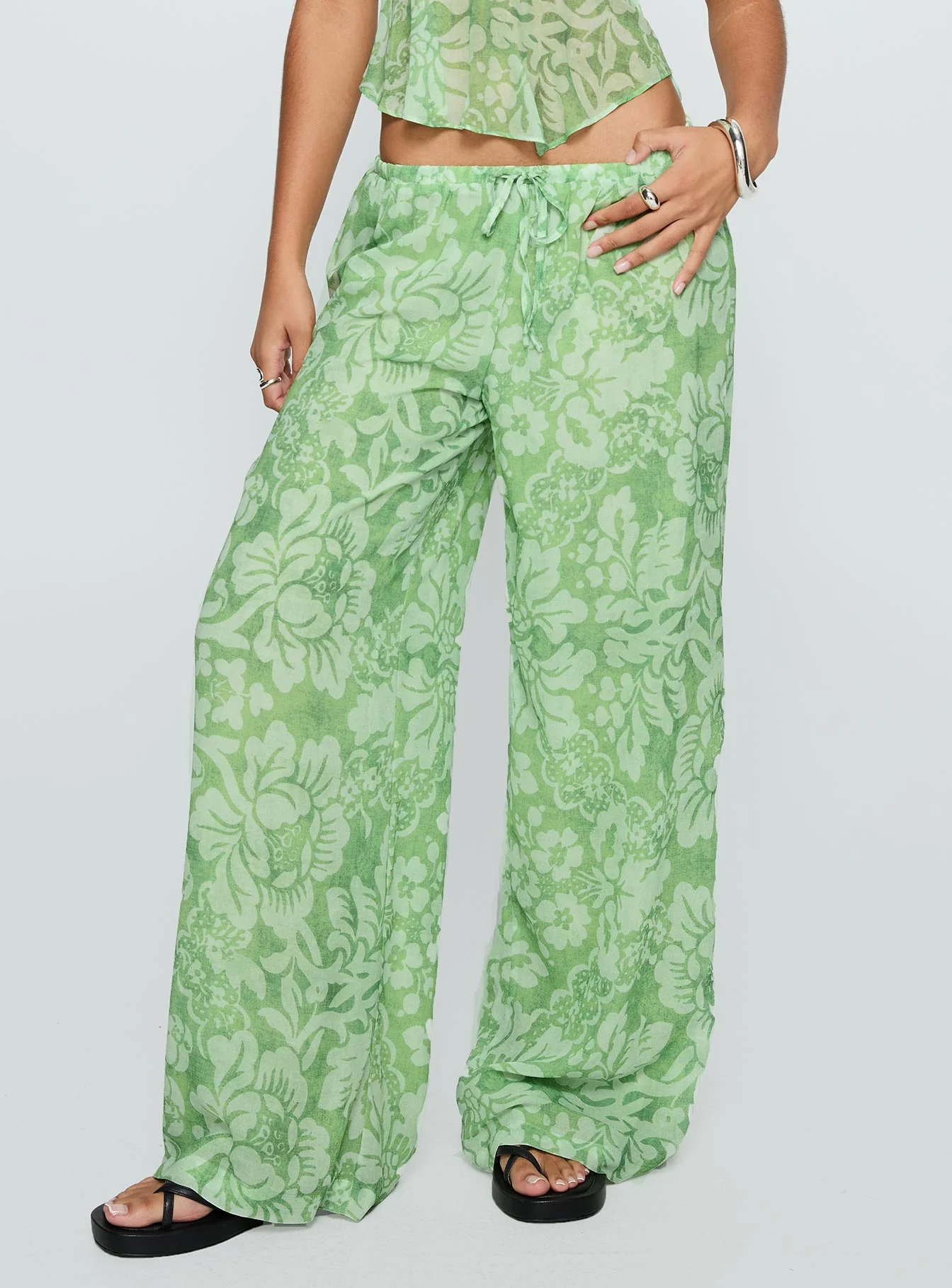 Finesse Pants Green Floral