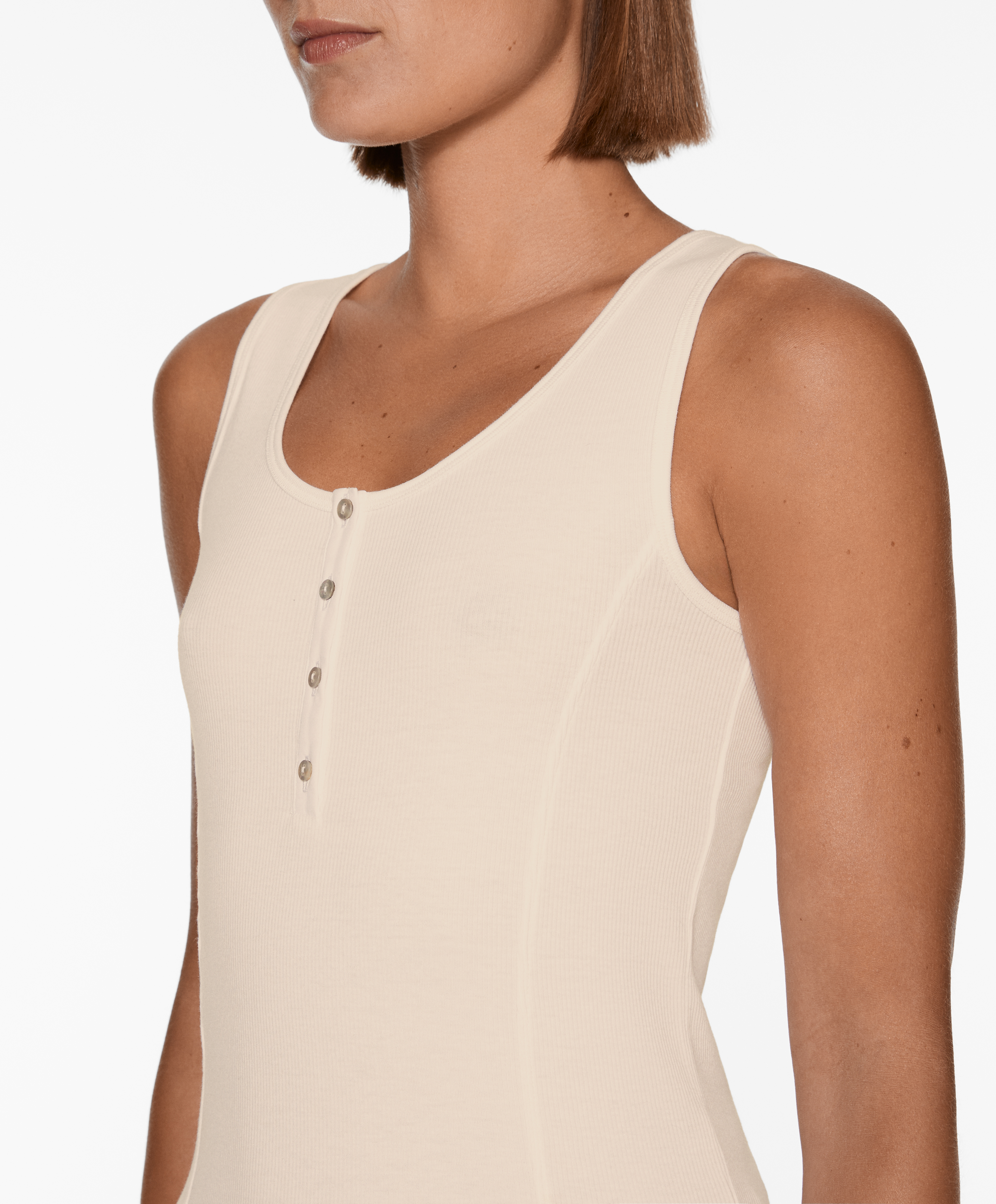 OYSHO Sleeveless T-shirt with cotton and modal