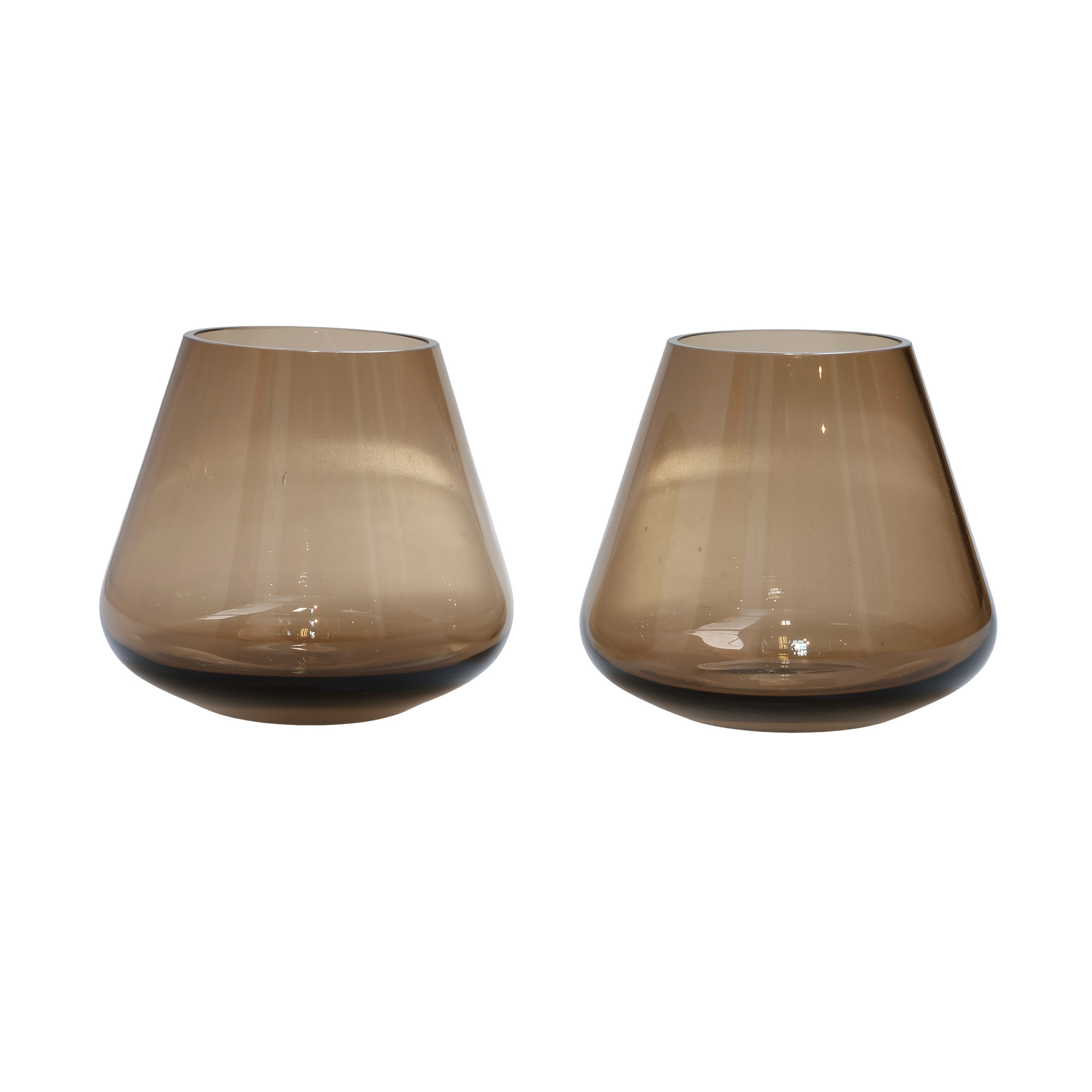 Waxinelichthouder Tasman XS taupe Ø13,5cm - set van 2