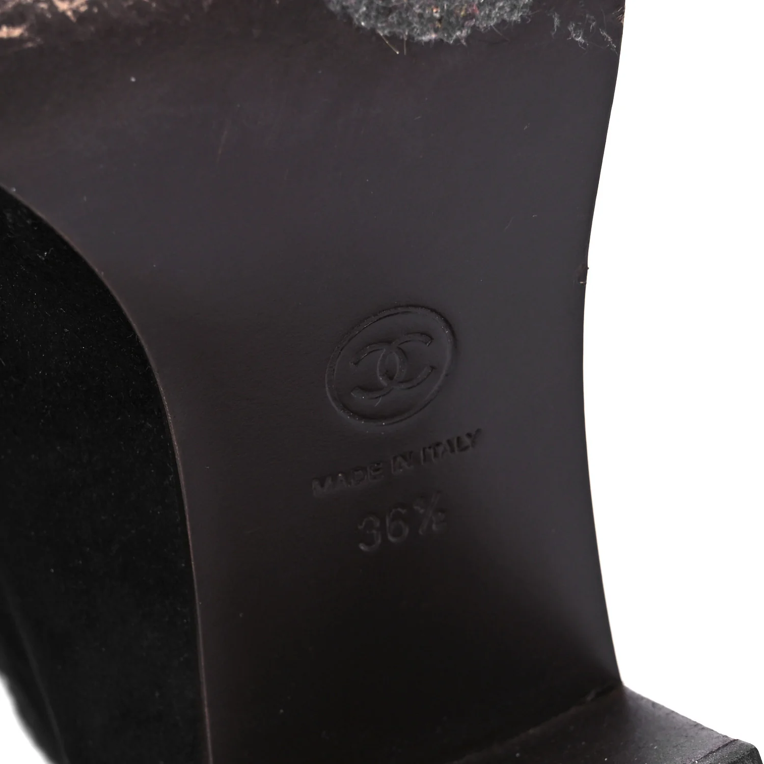 Suede Calfskin Knit Button Ankle Boots 36.5 Black - Top Club