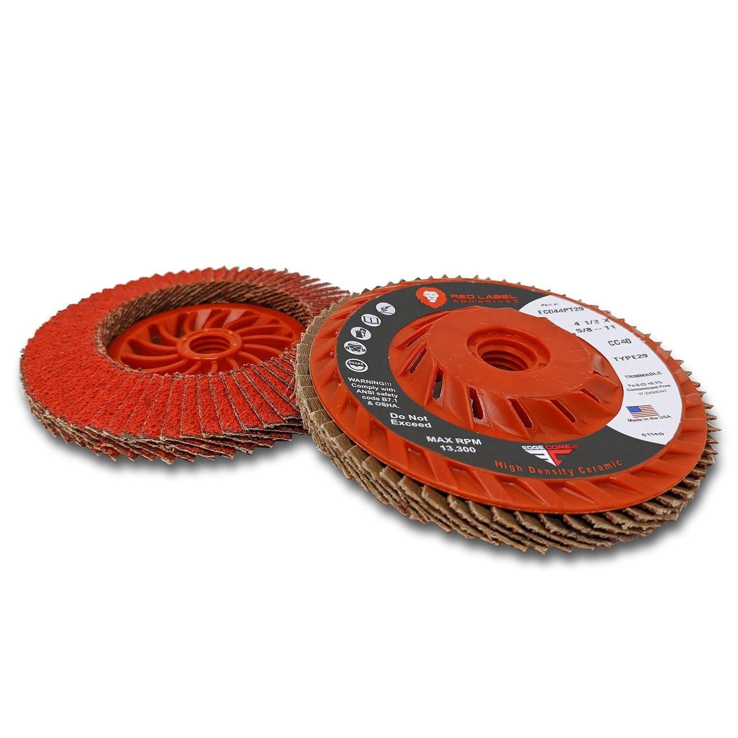 EdgeCore Ceramic High Density 4 1/2 X 5/8-11 T29 Flap Discs - Alvarez Pro Painting LLC