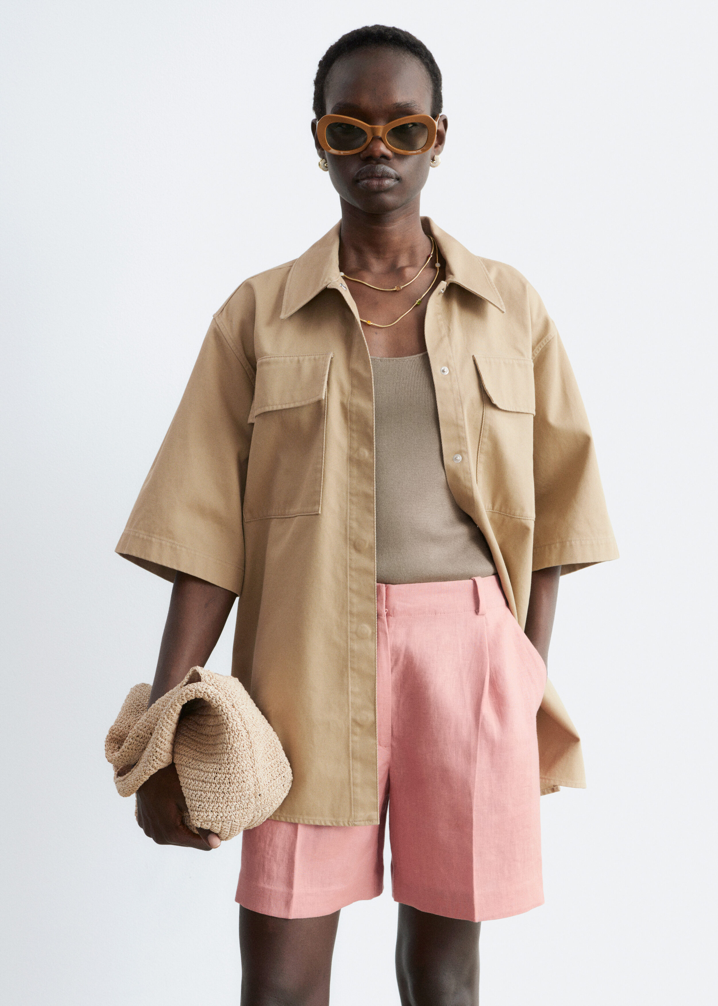 & Other Stories PLEATED LINEN SHORTS