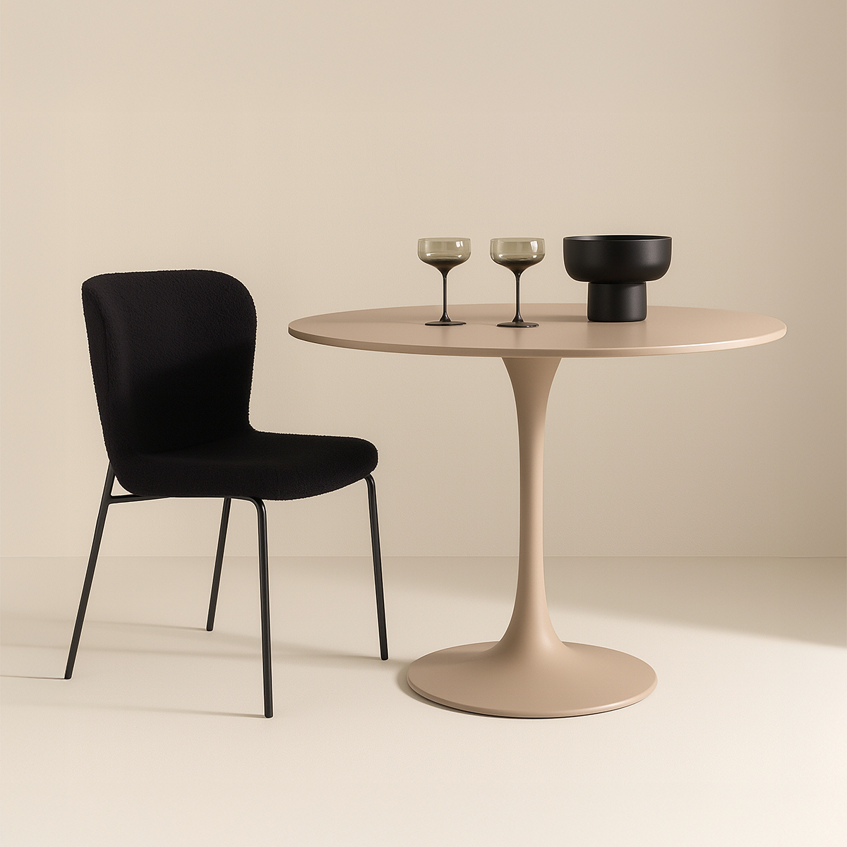 Eettafel Amy Ø100 cm beige