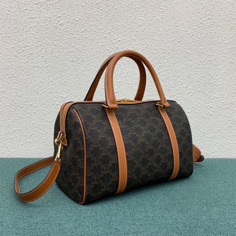 CELINE Large Boston IN Triomphe Canvas and calfskin - Top Club
