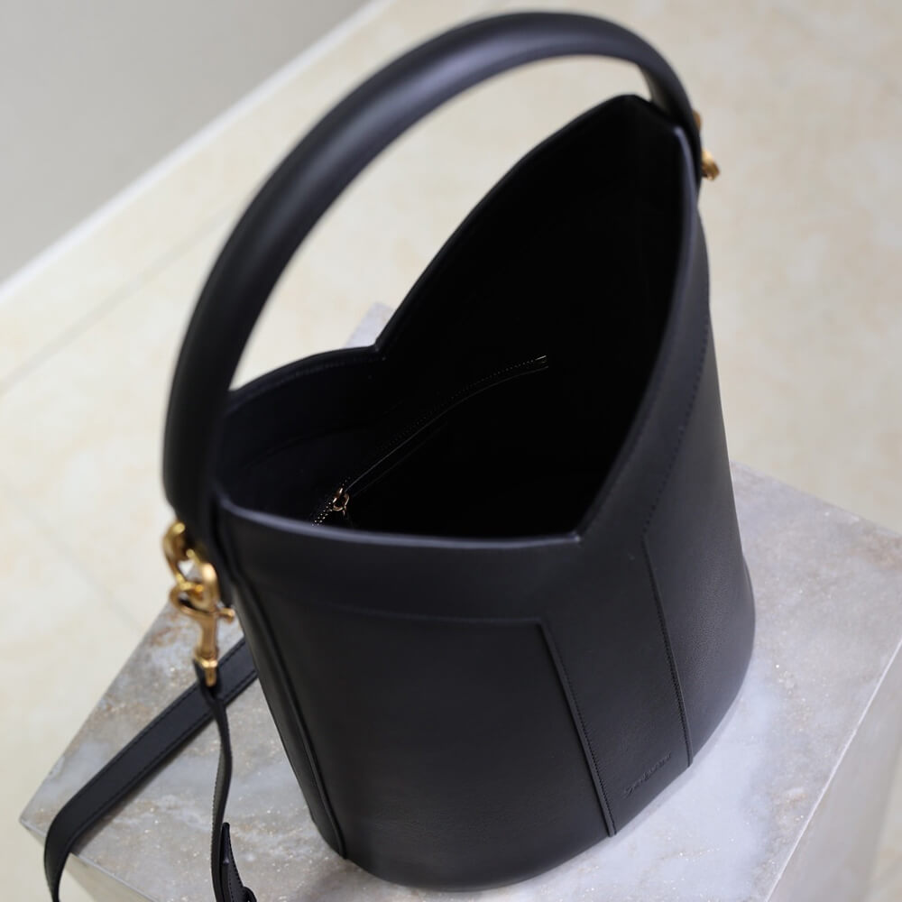 YSL Y top-handle bucket in leather(HIGH-END GRADE) - Top Club