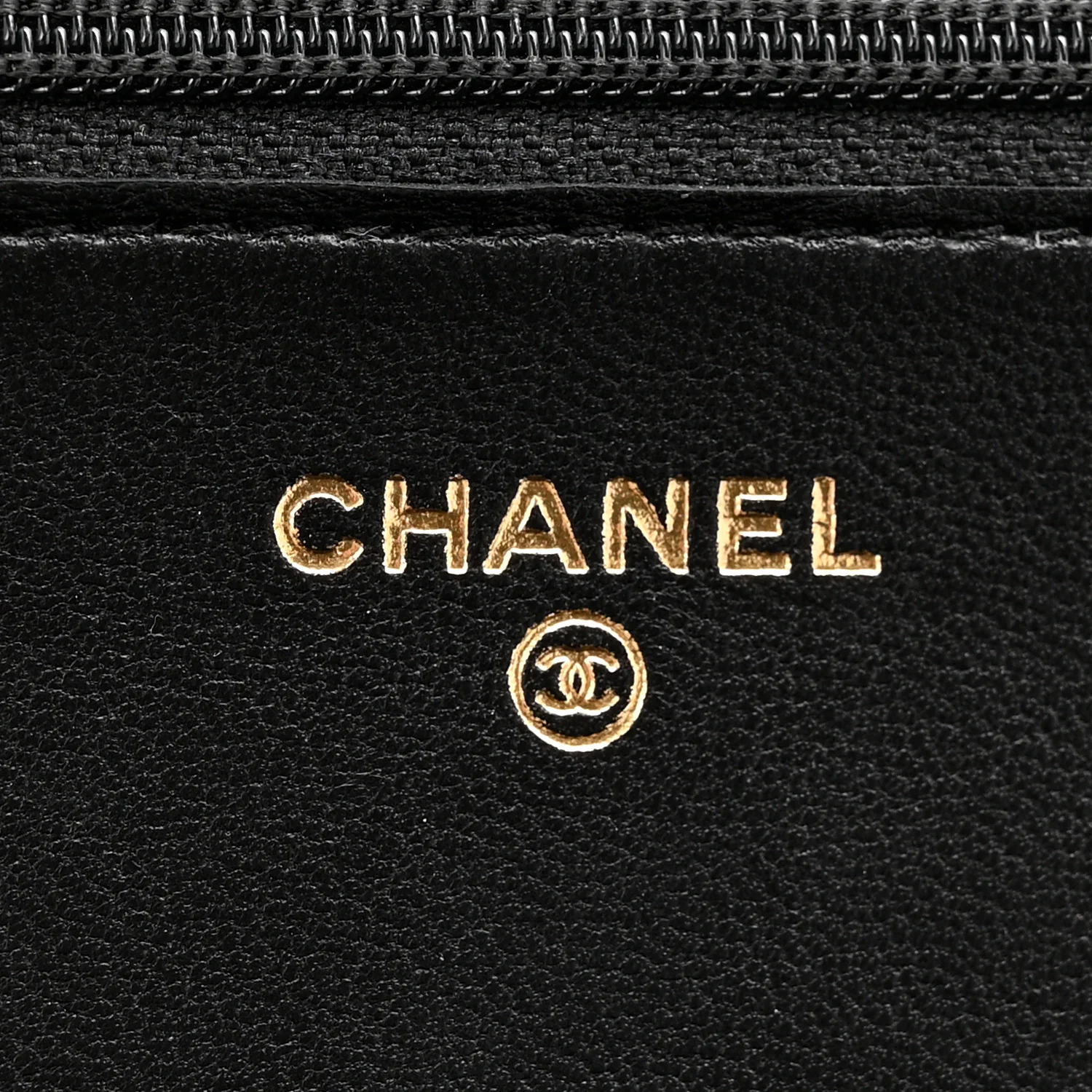 Lambskin Quilted CC Pearl Crush Wallet on Chain WOC Black - Top Club