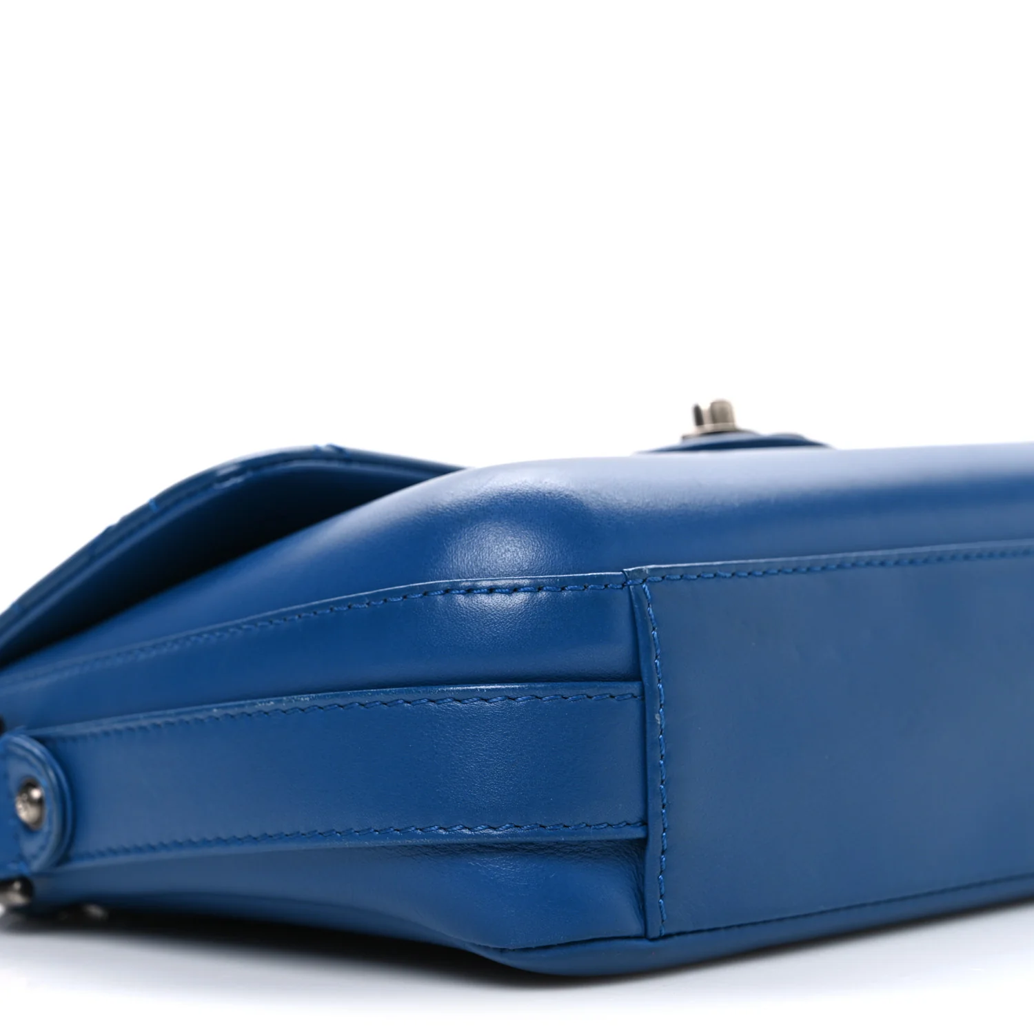 Calfskin Quilted Medium Rock My Shoulder Flap Blue - Top Club