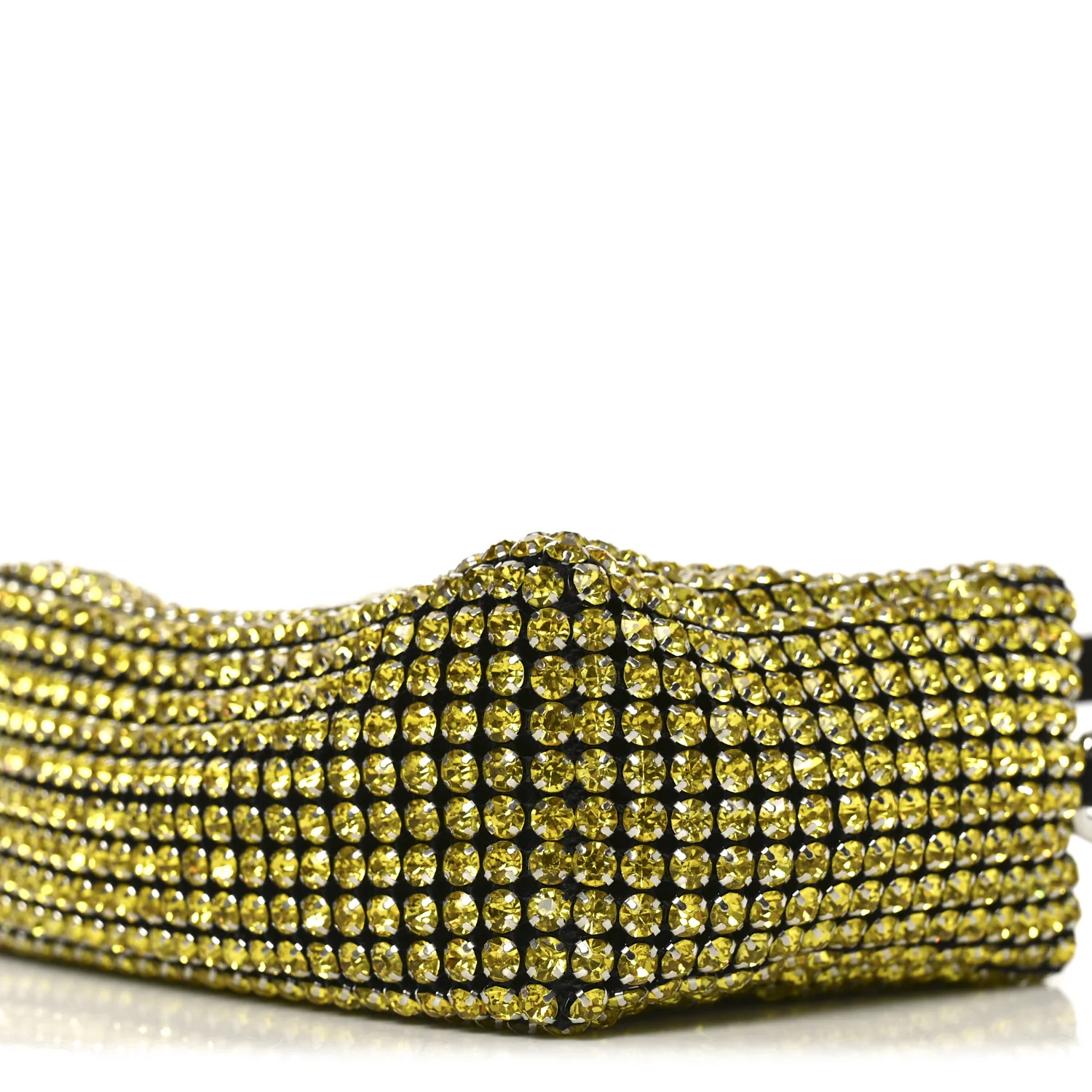 Mesh Crystal Rhinestone Mini Heiress Pouch Porcelain - Top Club