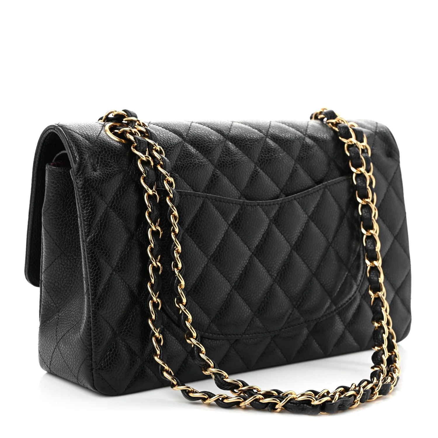 Caviar Quilted Medium Double Flap Black - Top Club
