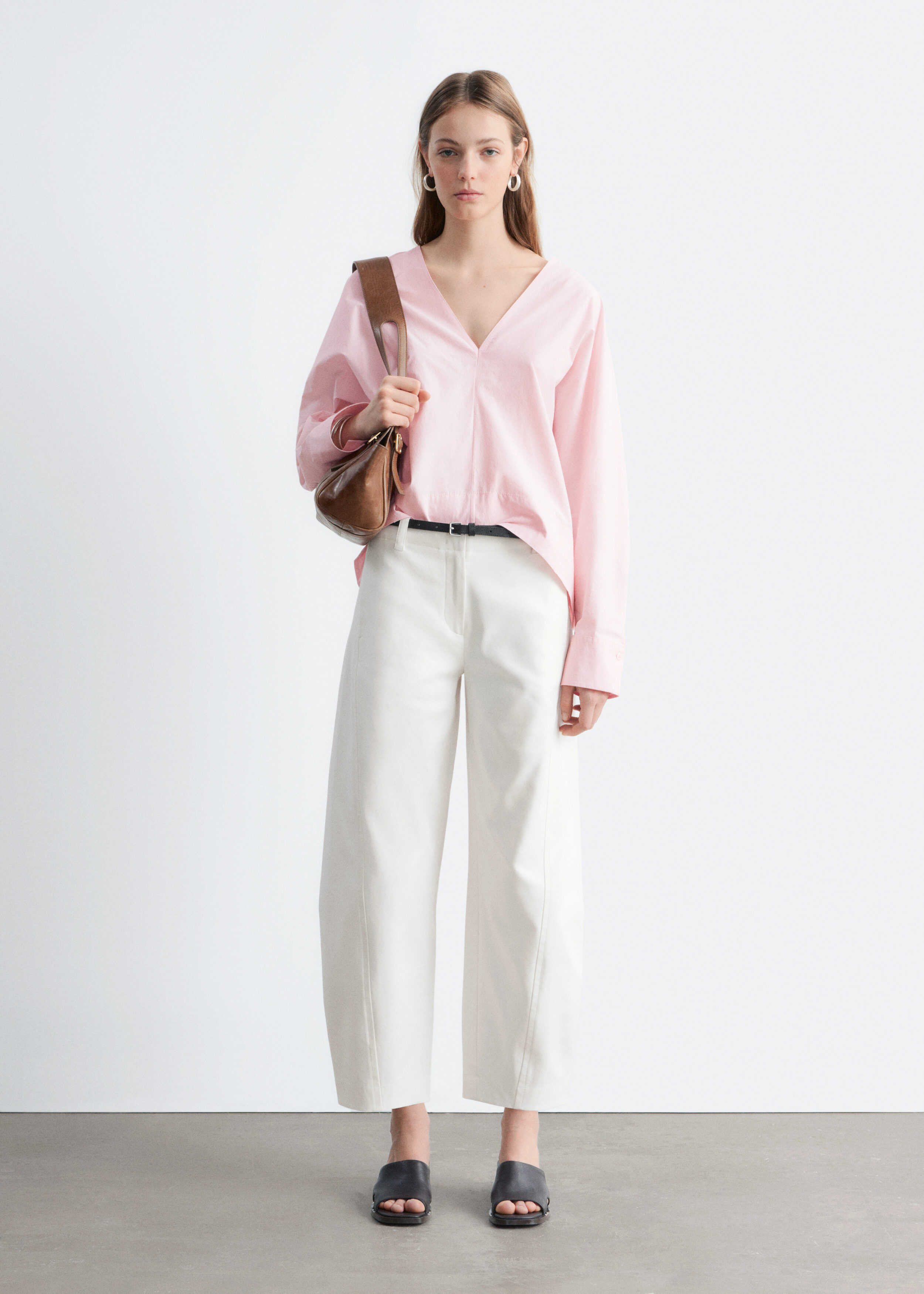 & Other Stories BARREL-LEG COTTON TWILL TROUSERS