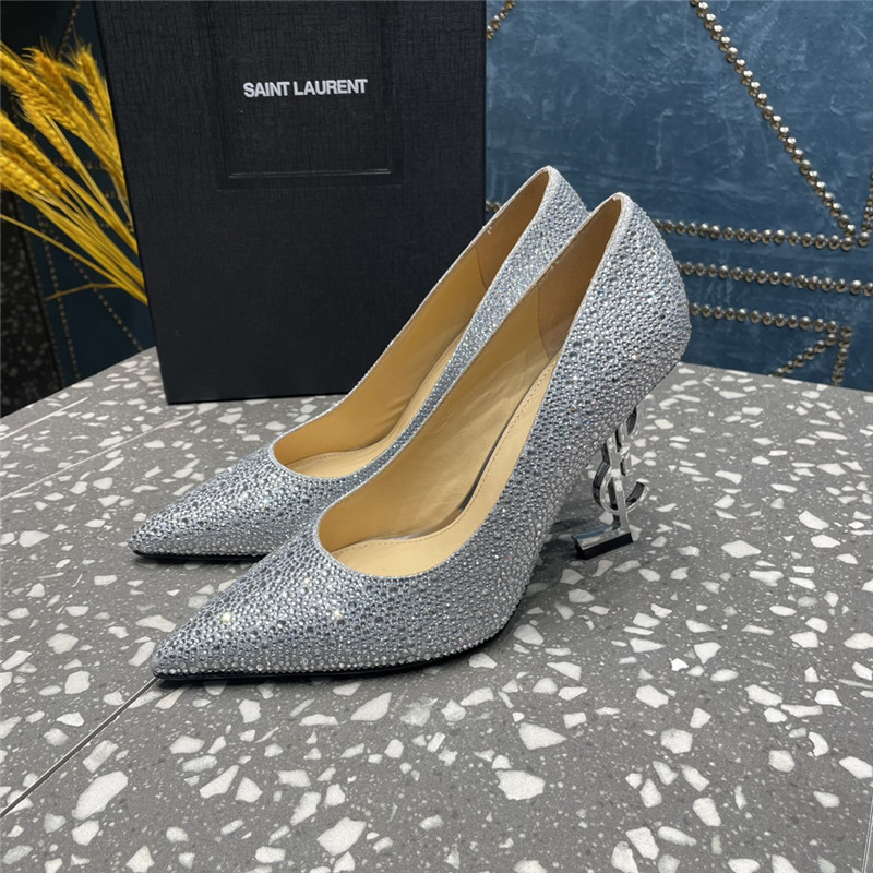 YSL rhinestone high heel classic logo letter high heel sandals - Sneaker Replica Workshop