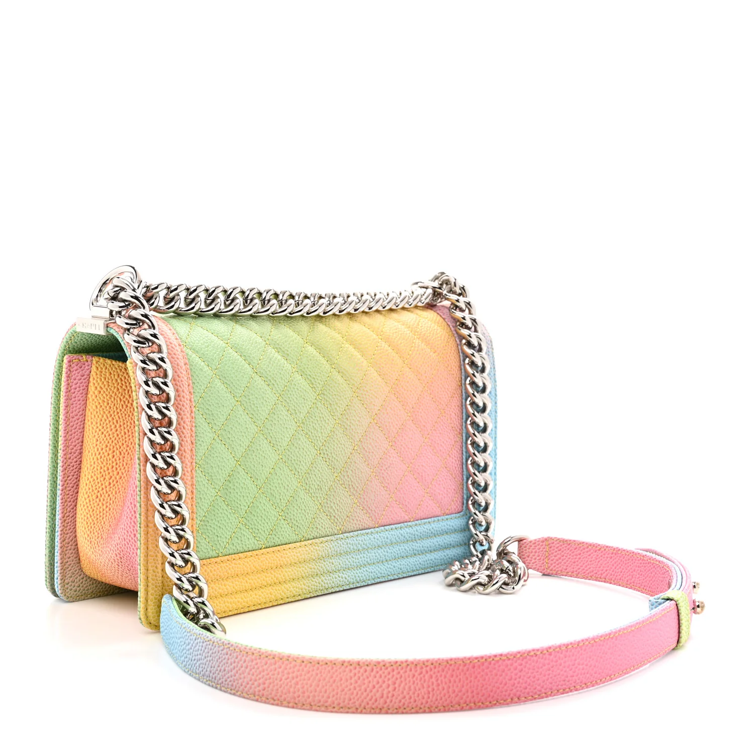 Caviar Quilted Medium Cuba Rainbow Boy Flap Multicolor - Top Club
