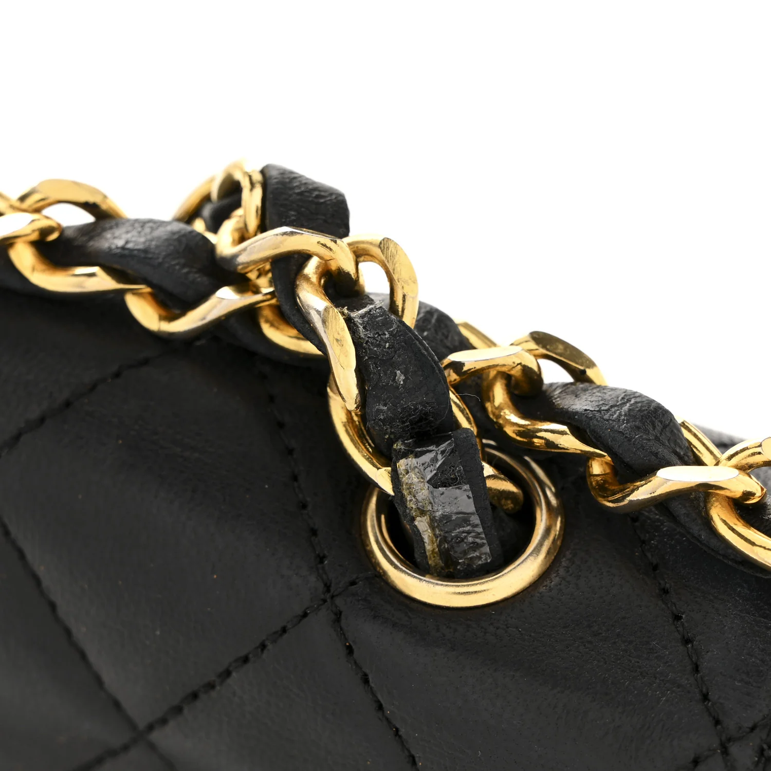 Lambskin Quilted Half Moon Flap Black - Top Club