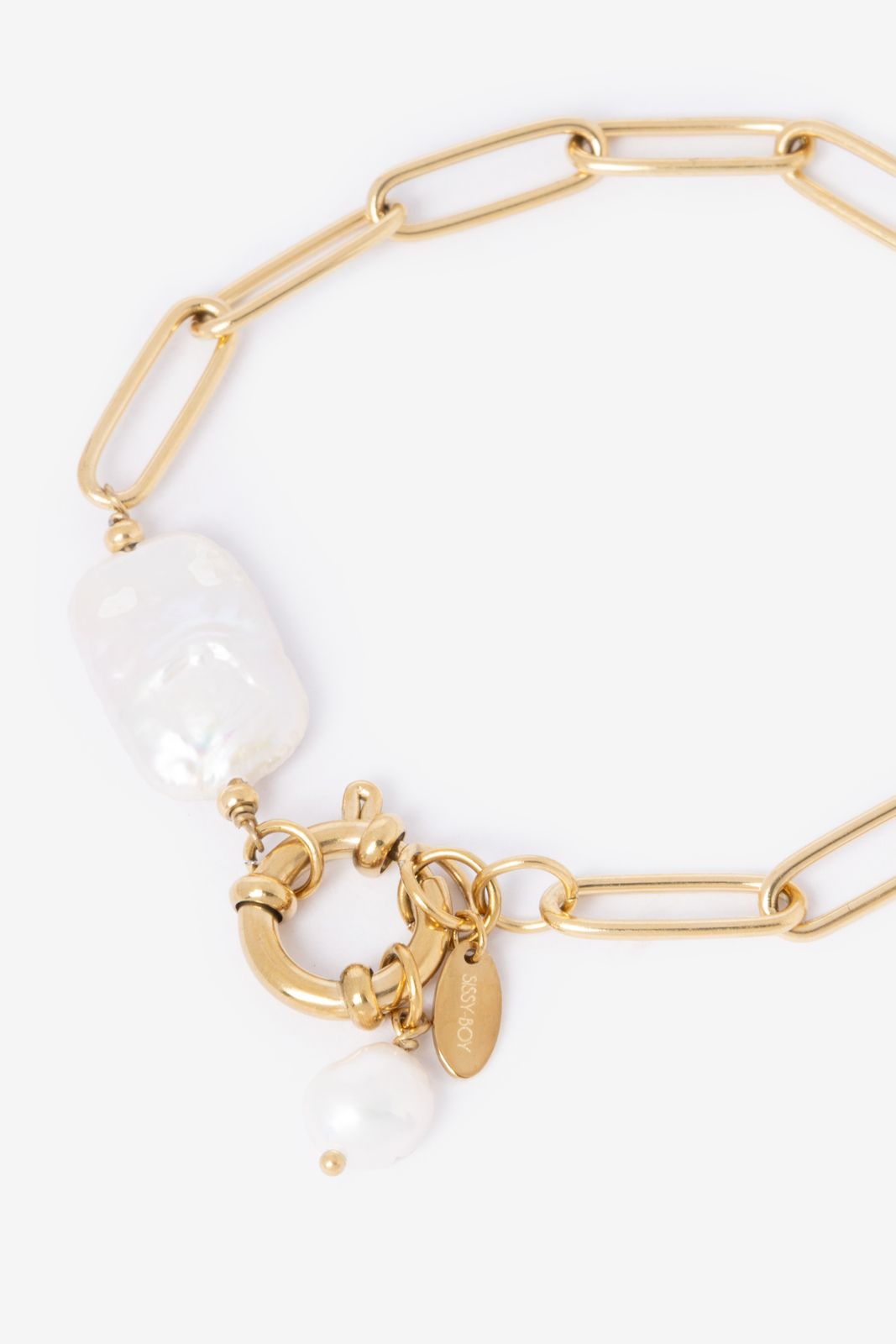 Gold plated armband met parel