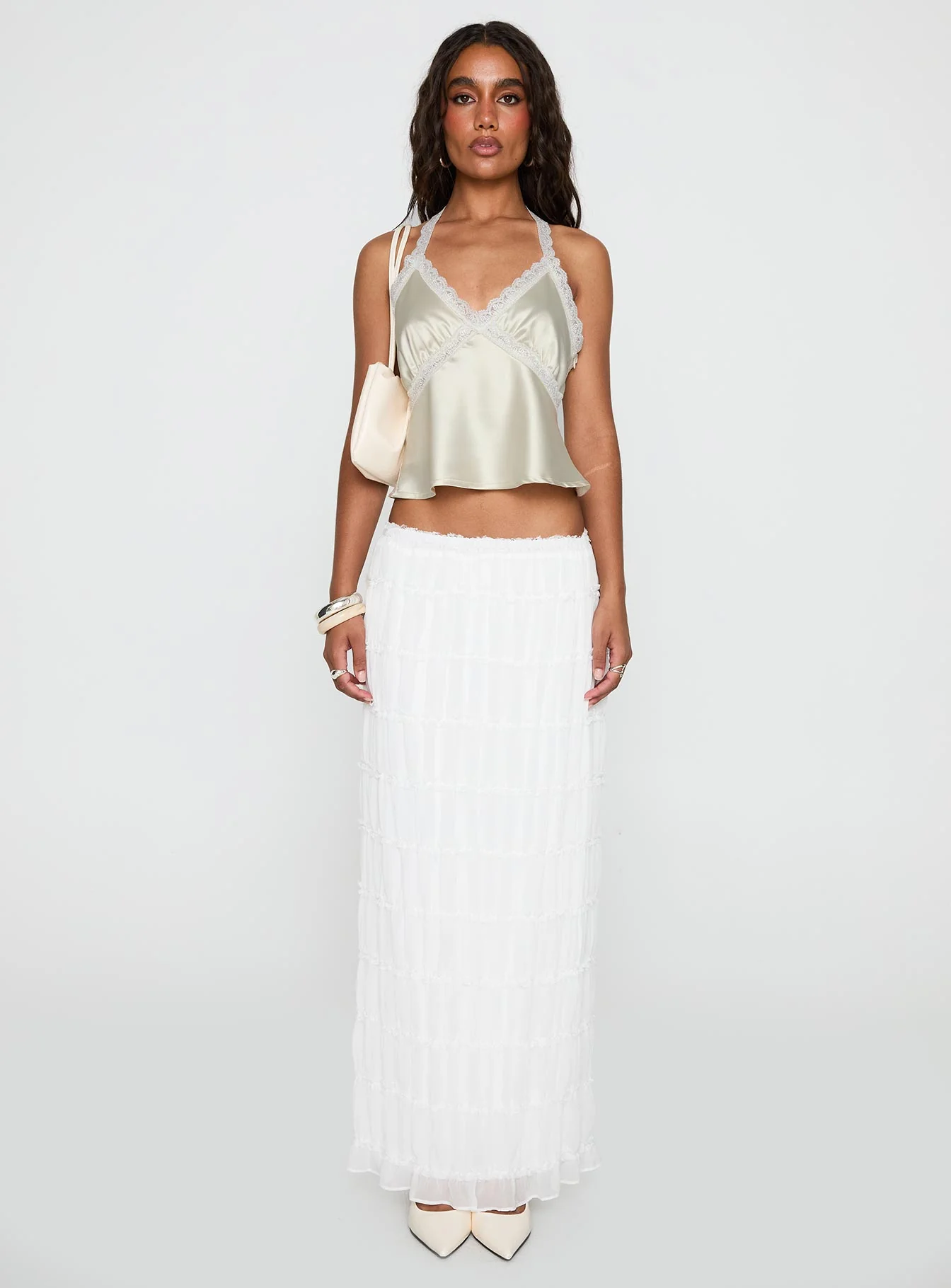 Estefania Maxi Skirt White