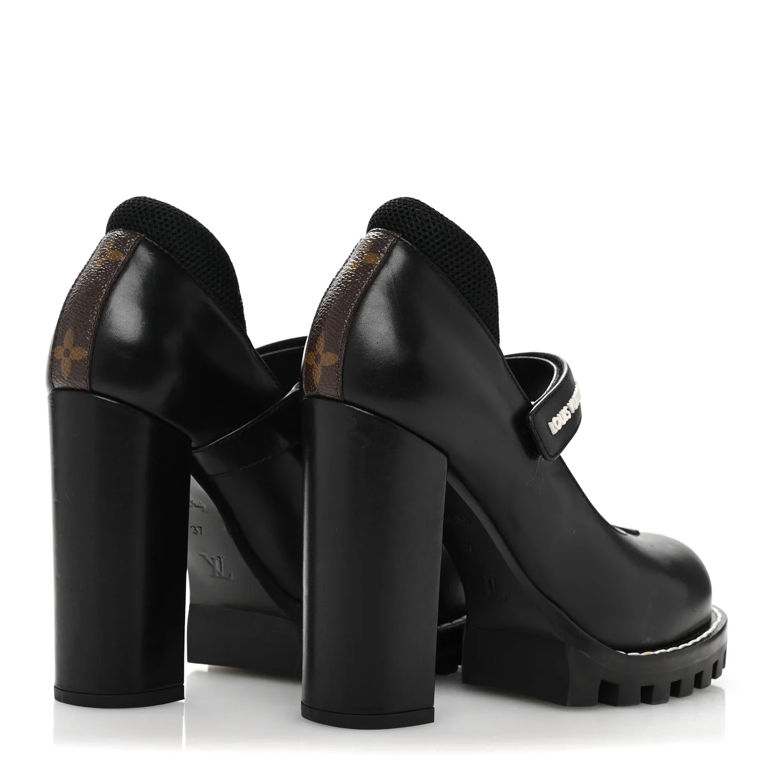Calfskin Star Trail Ankle Pumps 37 Black - Top Club