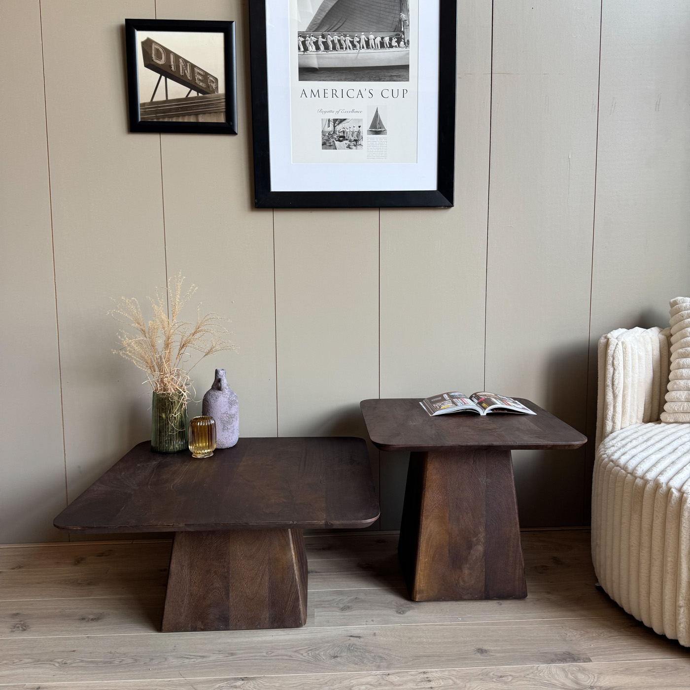 Salontafel Nice set van 2 bruin
