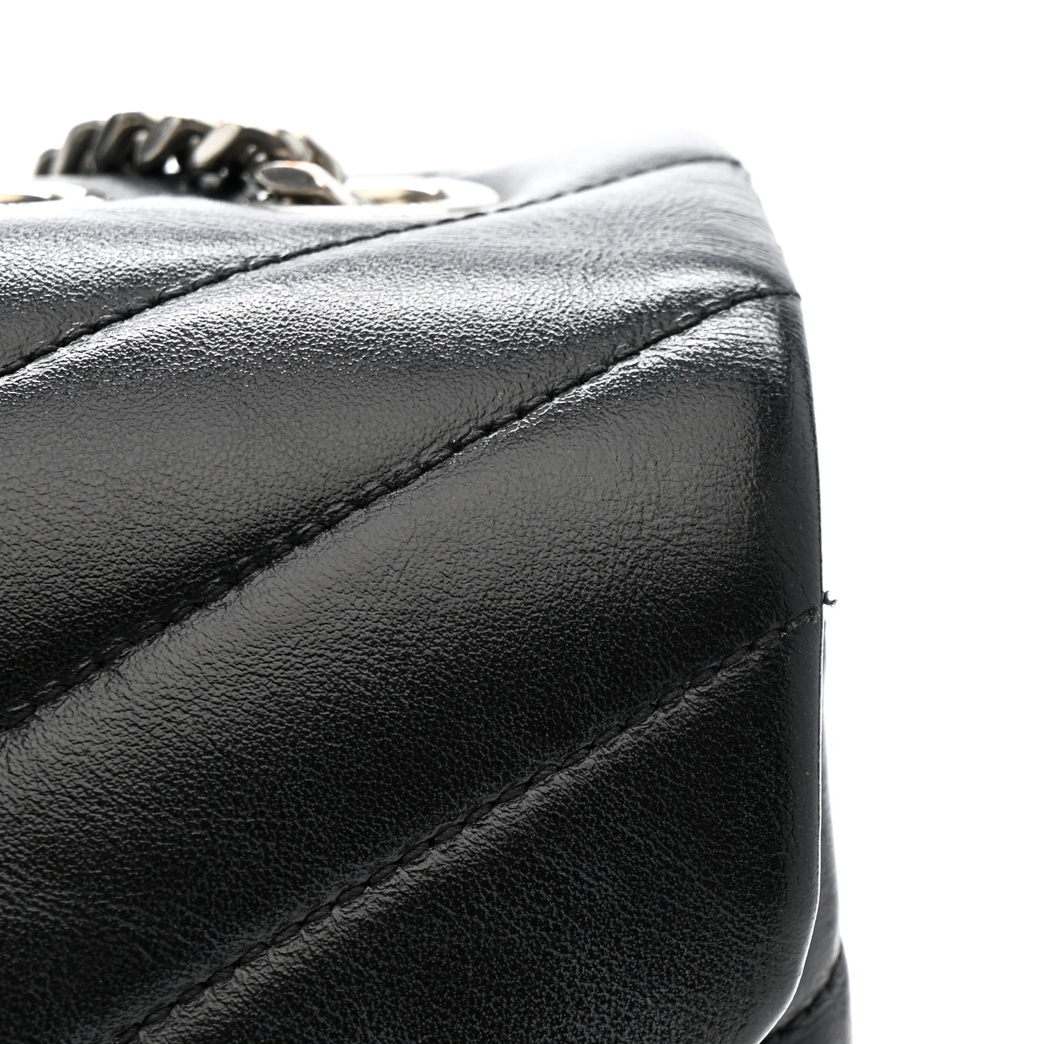 Calfskin Y Quilted Monogram Medium Loulou Chain Satchel Black - Top Club