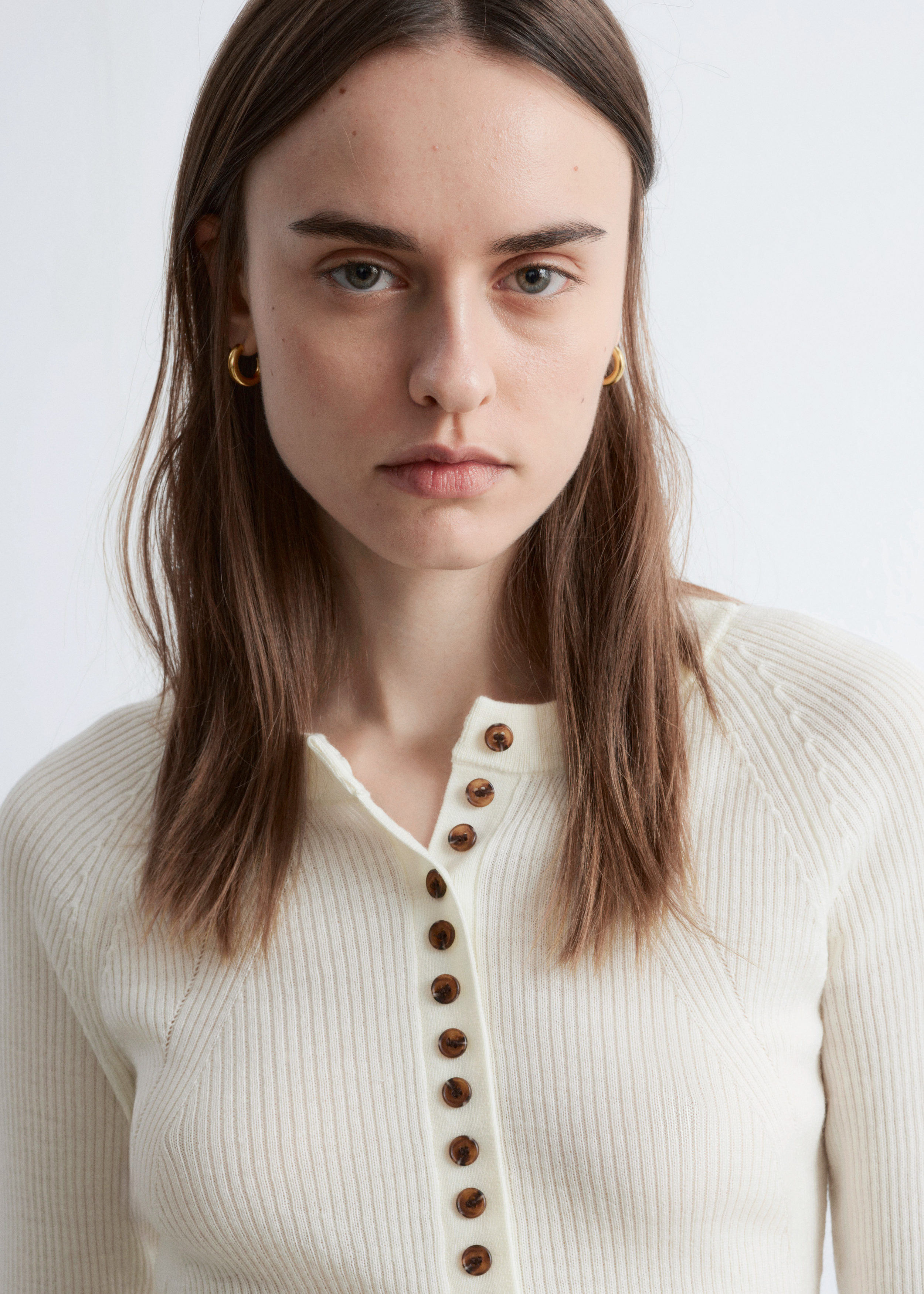 & Other Stories HALF-PLACKET MERINO WOOL TOP