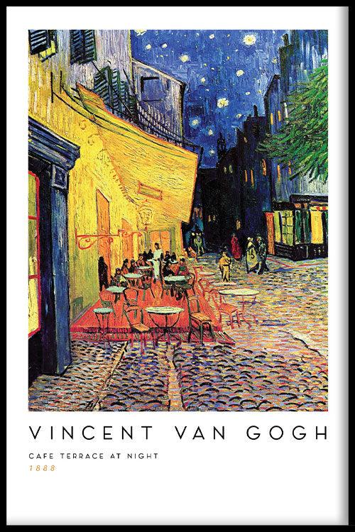 Walljar poster ingelijst - Vincent van Gogh - Caféterras Bij Nacht Poster ingelijst - 70 x 100 cm
