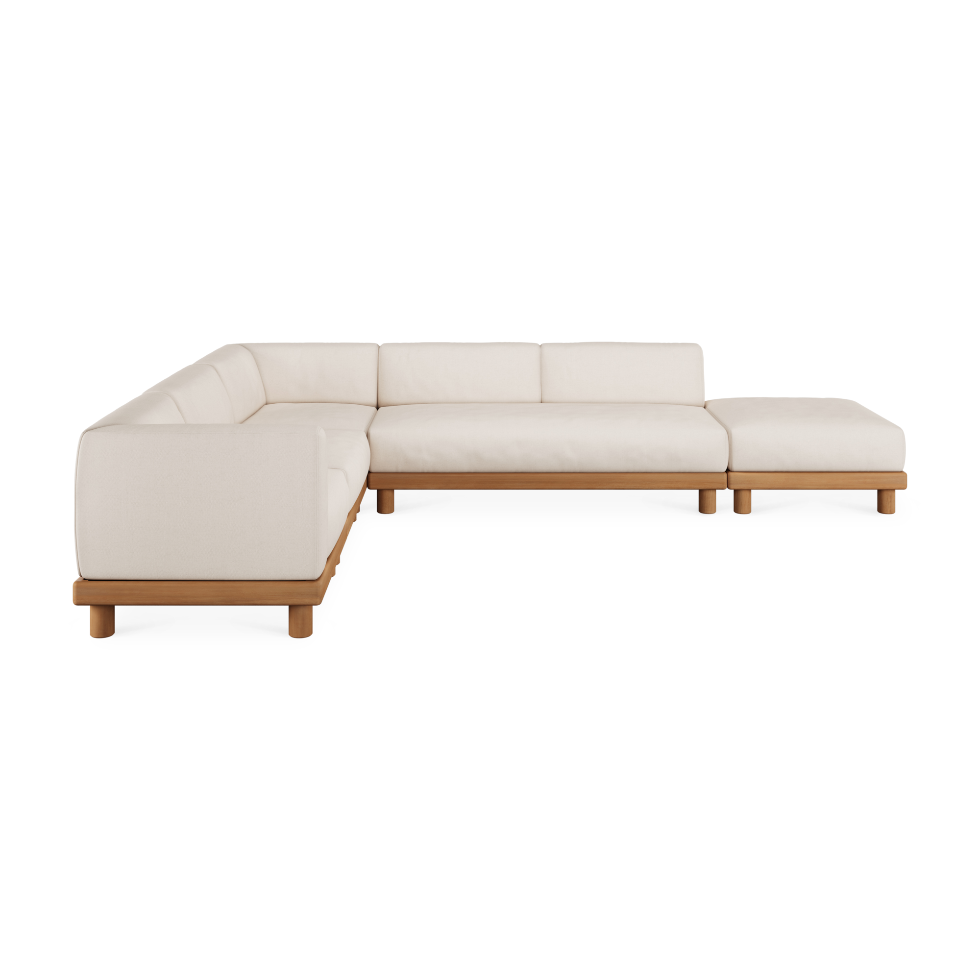 Modulaire bank Monocle outdoor wit set L of R + voetenbank