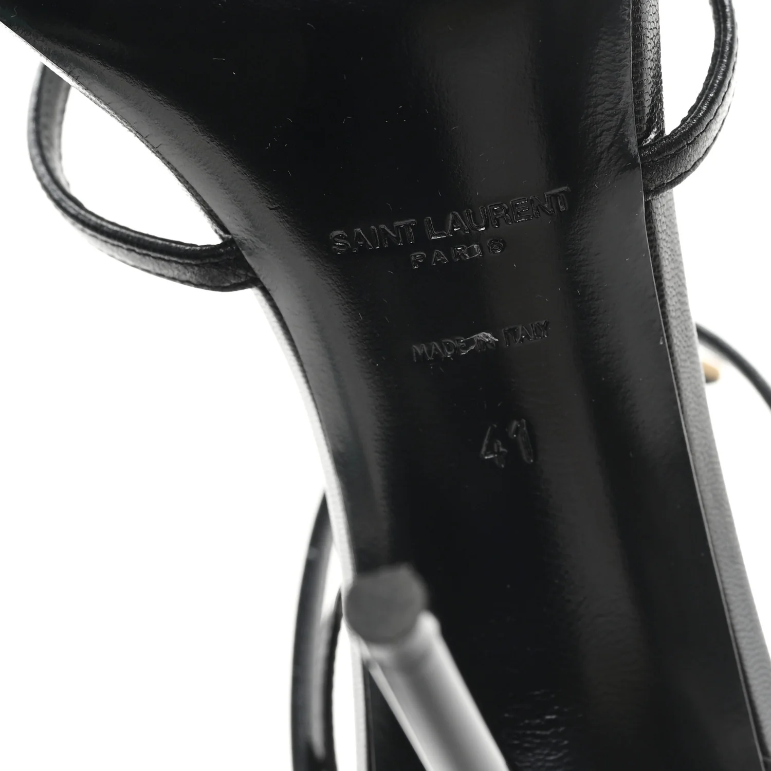 Calfskin Cassandra 100 Ankle Strap Sandals 41 Black - Top Club