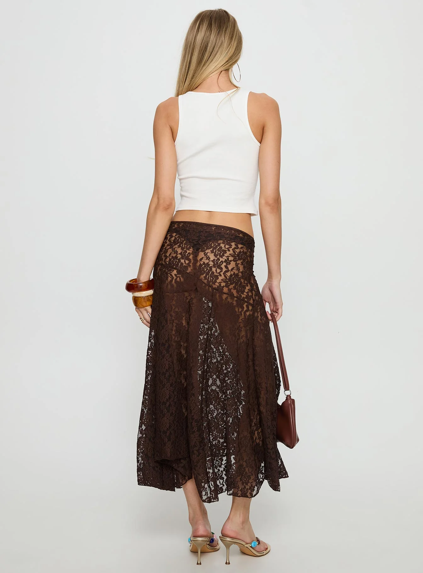 Tidal Midi Skirt Chocolate