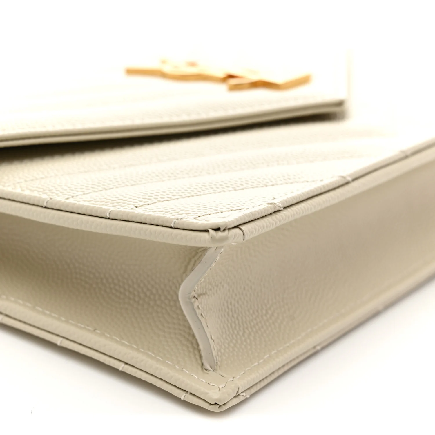 Grain De Poudre Matelasse Chevron Monogram Envelope Chain Wallet Crema Soft - Top Club