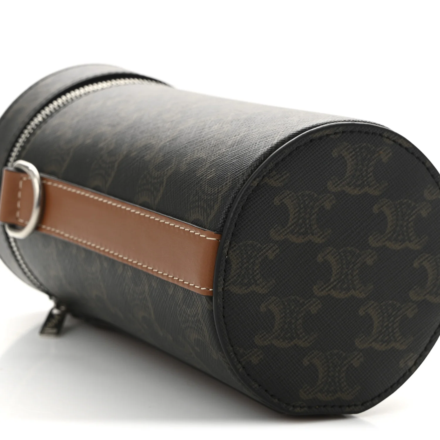 Triomphe Canvas Vertical Cylinder Bag Tan - Top Club