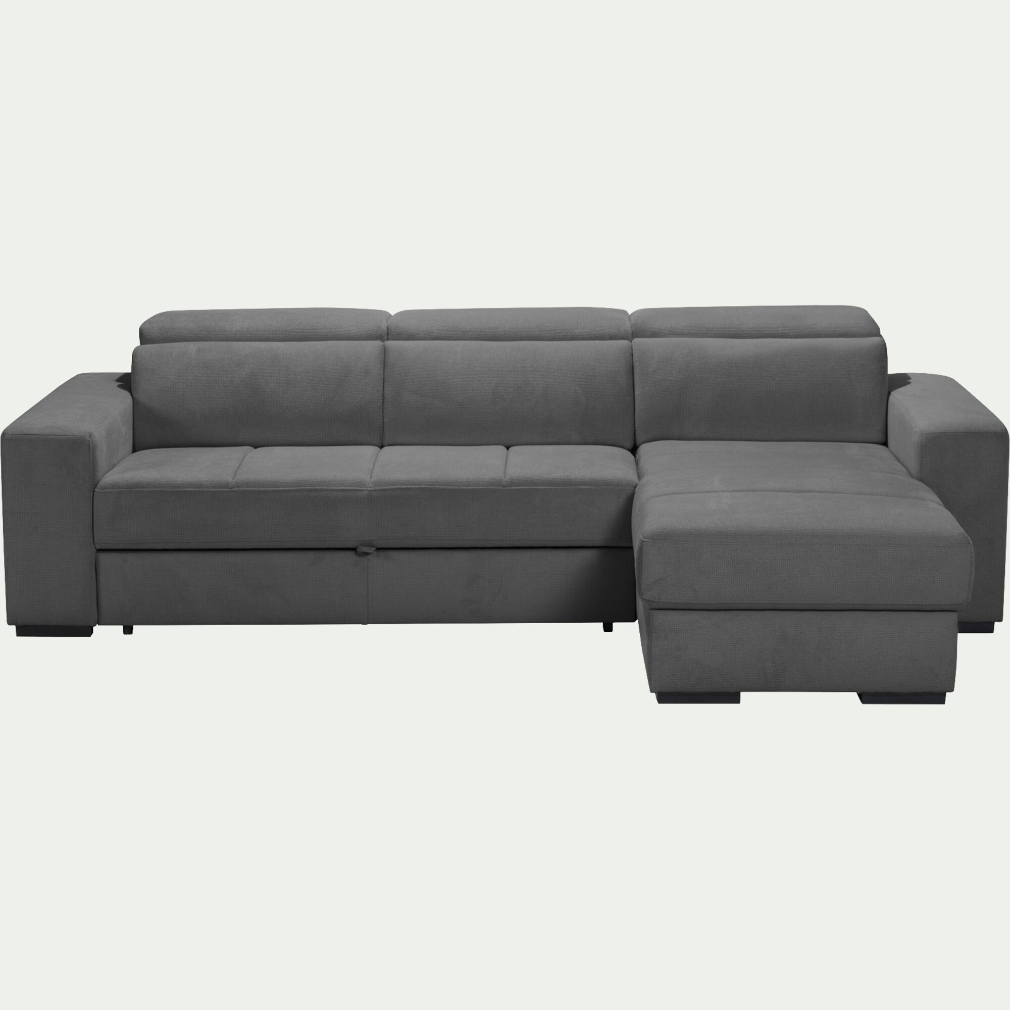 ORIGANO - Canapé d'angle réversible convertible en tissu- gris moyen