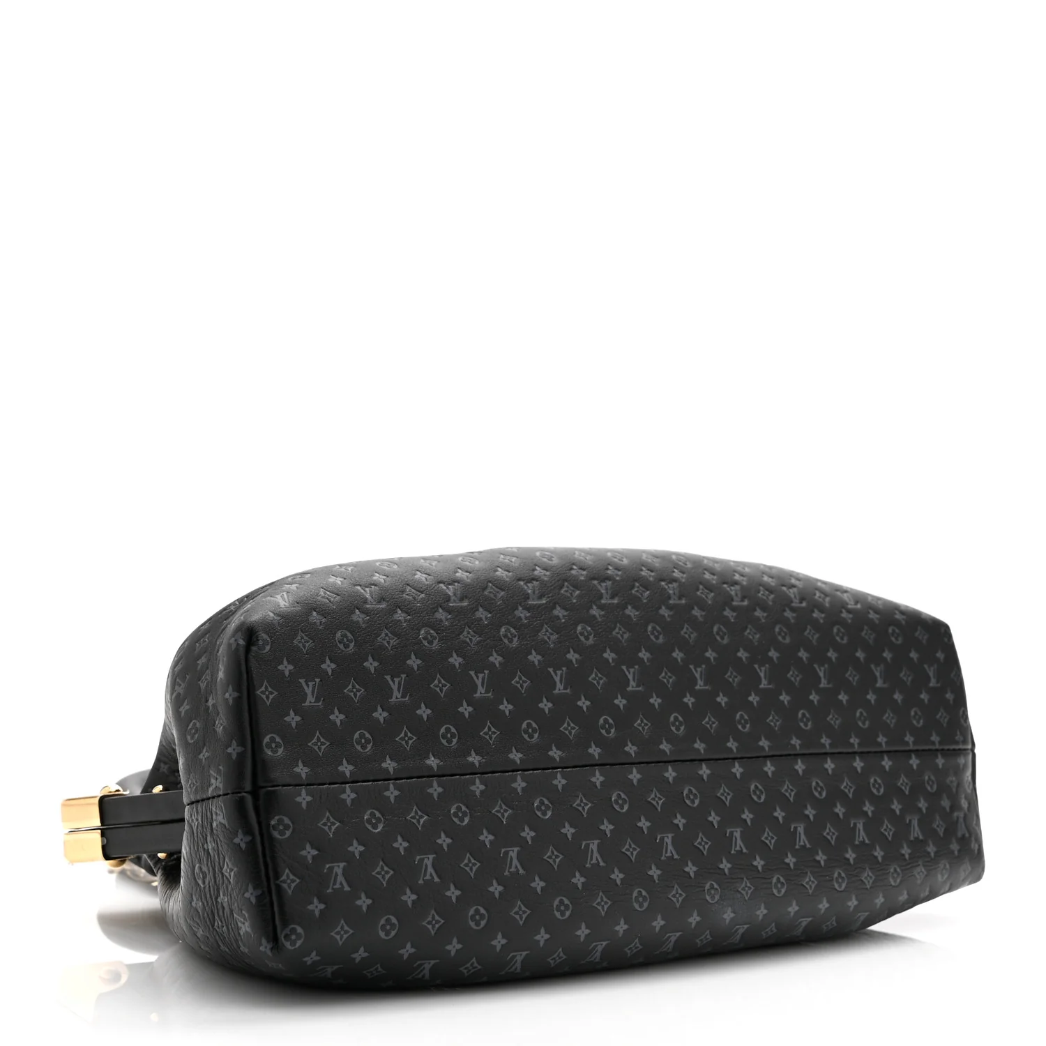 Calfskin Nanogram Embossed Clutch Black - Top Club