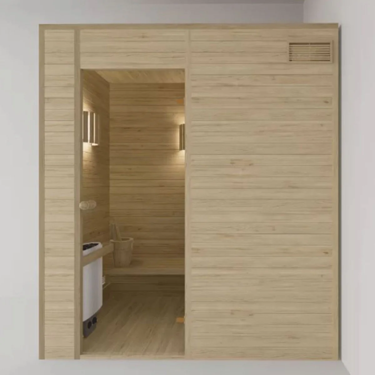 Luxury 2 person indoor sauna natural colors 200 x 100 x H. 190 cm