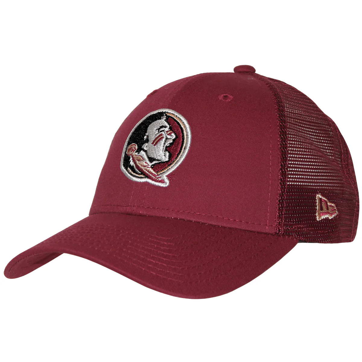 New Era Women's Glittered Seminole Logo 9Forty Adjustable Trucker Cap - Garnet - MoB Apparel
