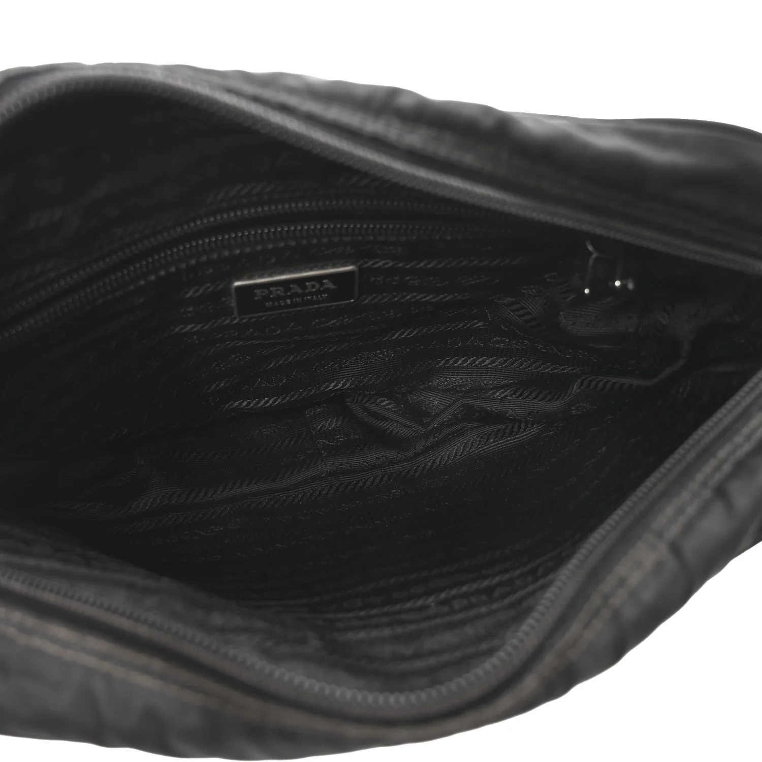 Tessuto Nylon Triangle Shoulder Bag Black - Top Club