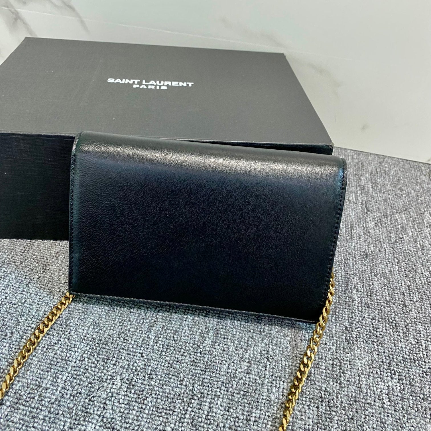 YSL Cassandra Shoulder Black Bag - 19x12.5x3.5cm - Top Club