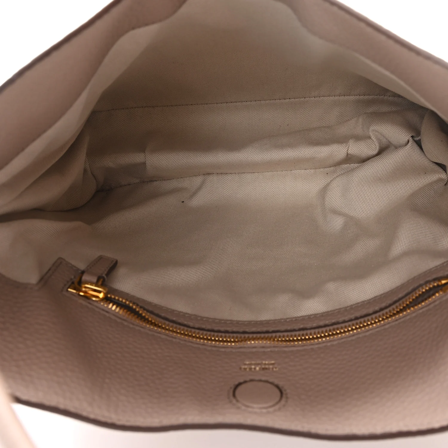 Pebbled Calfskin Small Alix Padlock Zip Hobo Bag Beige - Top Club