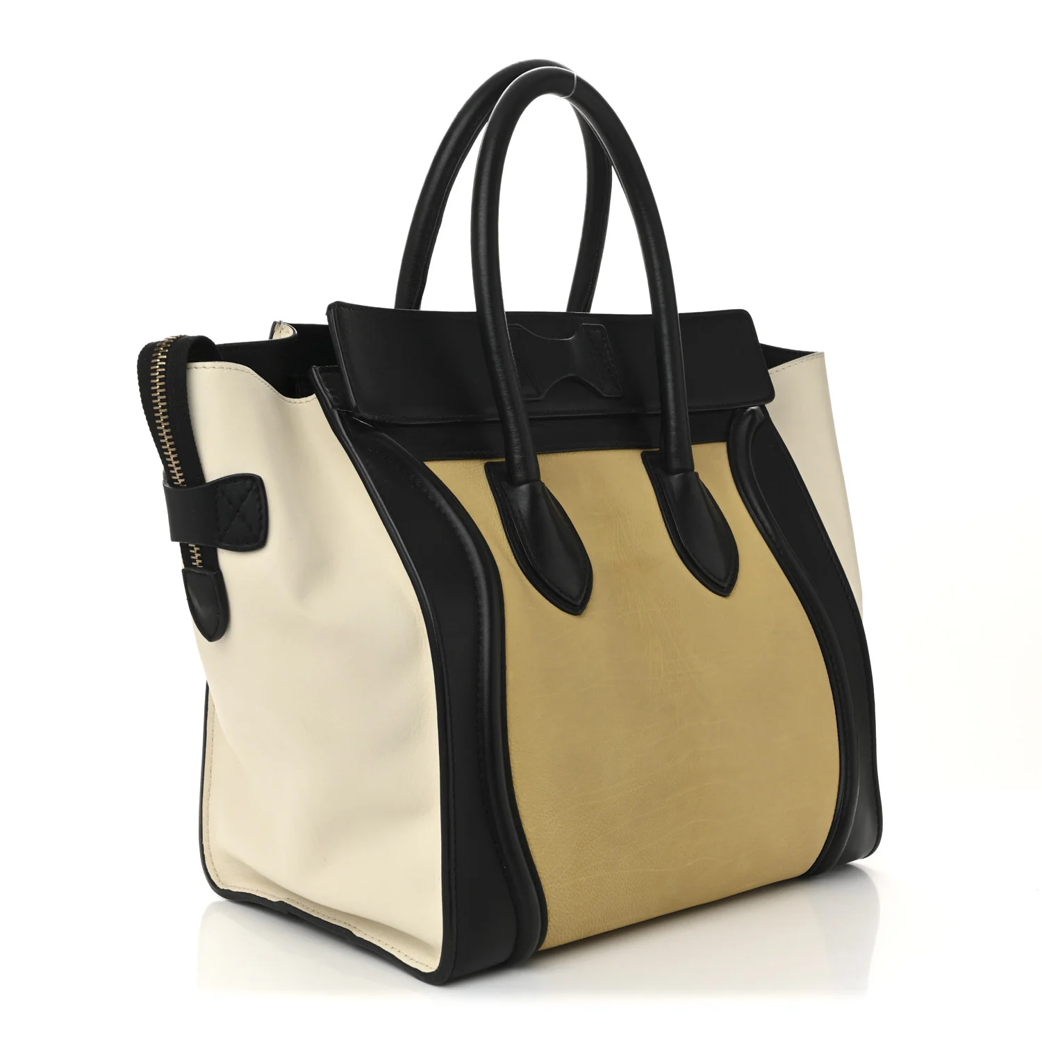 Velluto Calfskin Mini Tri-Color Luggage Vanilla - Top Club
