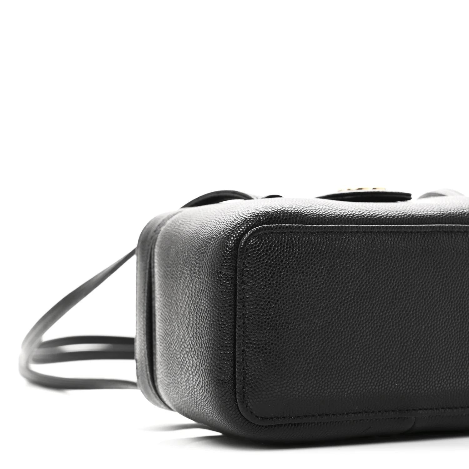Shiny Caviar Preppy Coco Long Vanity With Strap Black - Top Club